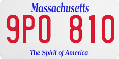 MA license plate 9PO810