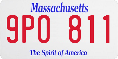 MA license plate 9PO811