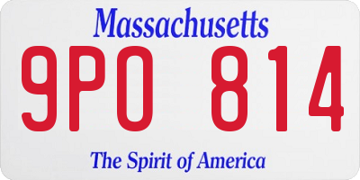 MA license plate 9PO814