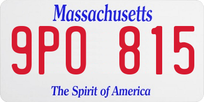 MA license plate 9PO815