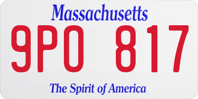 MA license plate 9PO817