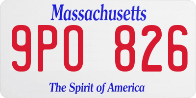 MA license plate 9PO826