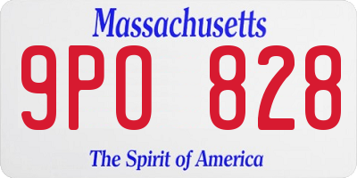 MA license plate 9PO828
