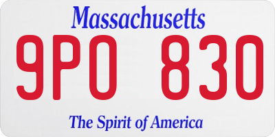 MA license plate 9PO830