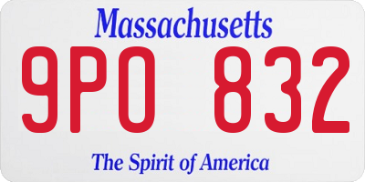 MA license plate 9PO832