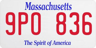 MA license plate 9PO836