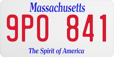 MA license plate 9PO841