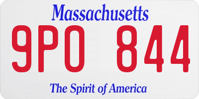 MA license plate 9PO844
