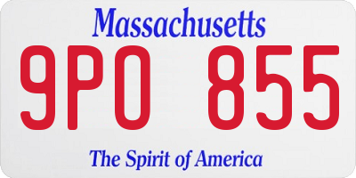 MA license plate 9PO855