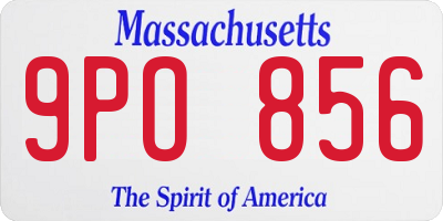 MA license plate 9PO856