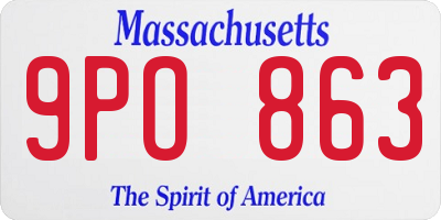 MA license plate 9PO863