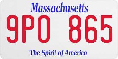 MA license plate 9PO865