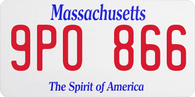 MA license plate 9PO866