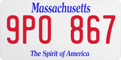 MA license plate 9PO867