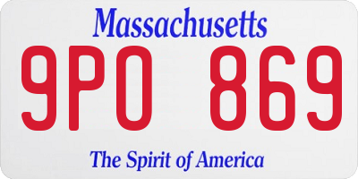 MA license plate 9PO869