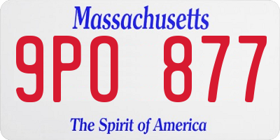 MA license plate 9PO877