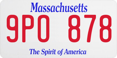 MA license plate 9PO878