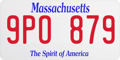 MA license plate 9PO879