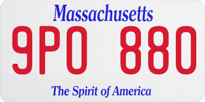 MA license plate 9PO880
