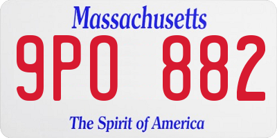 MA license plate 9PO882
