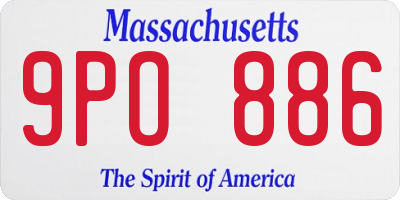 MA license plate 9PO886