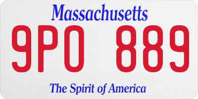 MA license plate 9PO889