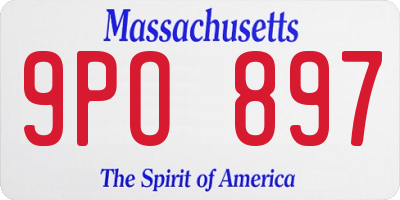 MA license plate 9PO897
