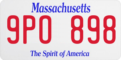 MA license plate 9PO898