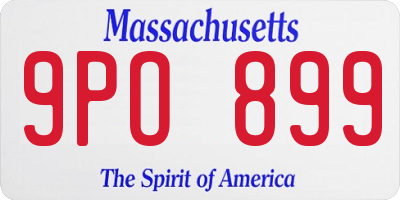 MA license plate 9PO899