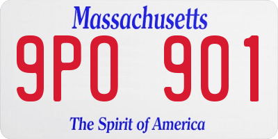 MA license plate 9PO901