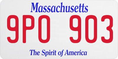 MA license plate 9PO903