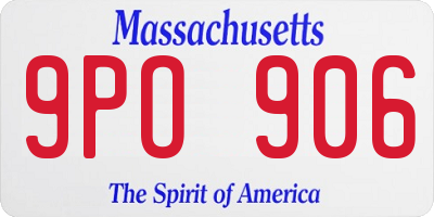 MA license plate 9PO906