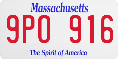 MA license plate 9PO916