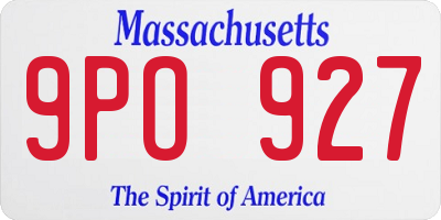 MA license plate 9PO927