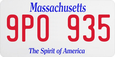 MA license plate 9PO935