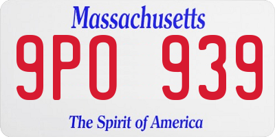 MA license plate 9PO939