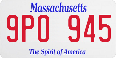 MA license plate 9PO945