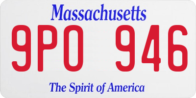 MA license plate 9PO946