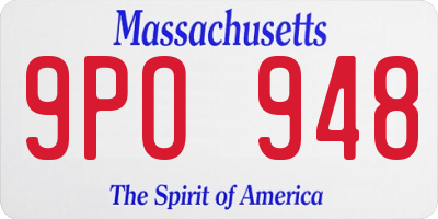 MA license plate 9PO948