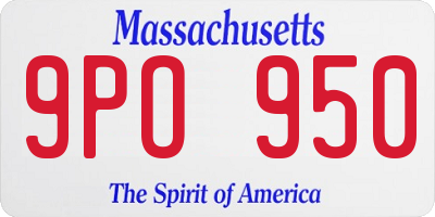 MA license plate 9PO950