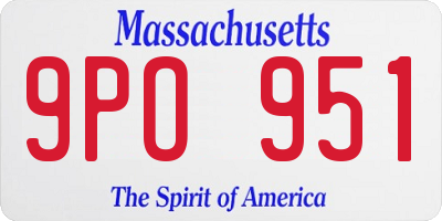 MA license plate 9PO951