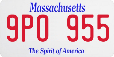MA license plate 9PO955