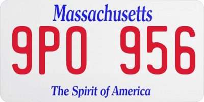 MA license plate 9PO956
