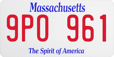 MA license plate 9PO961