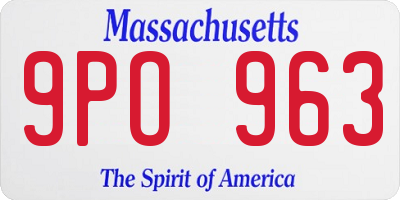 MA license plate 9PO963