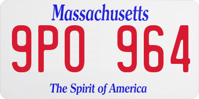 MA license plate 9PO964