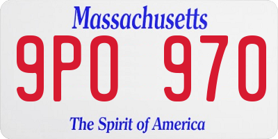 MA license plate 9PO970