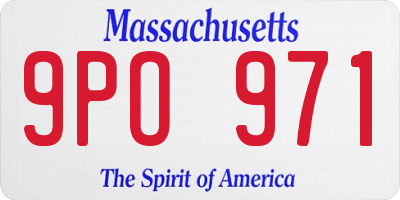 MA license plate 9PO971