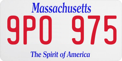 MA license plate 9PO975