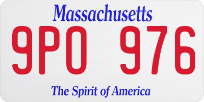 MA license plate 9PO976